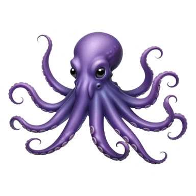 Cinematic Noble Octopus Portrait Emoji, Poised and enigmatic, with a fluid, amorphous body of iridescent, softly tinted skin and eight gracefully undulating arms adorned with delicate suckers, deep, observant eyes reflecting the mysteries of the deep, Simplified yet sharp and sophisticated features, highly detailed, glowing with a soft, oceanic luminescence, high shine, intelligent and mysterious, stylized with an air of deep-sea elegance, focused and fluid, soft glowing outline, capturing the essence of a watchful marine guardian that appears ready to drift out of the screen with effortless authority! sticker