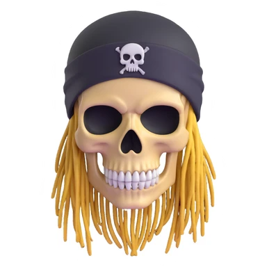 skull with dreadlocks wearing a ski mask sticker