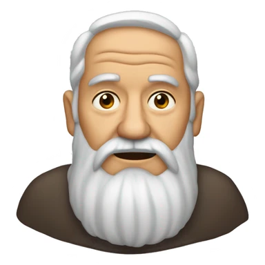 viejo, melenudo, sin barba, cara alargada , nariz prominente sticker