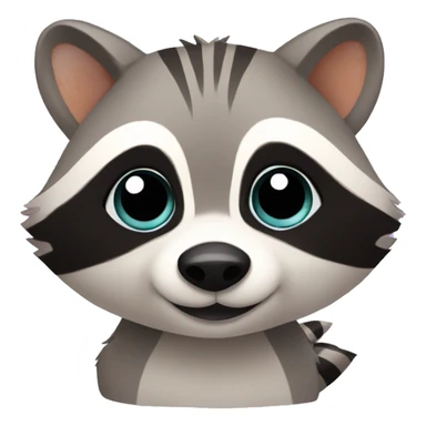 Cute raccoon pet sticker