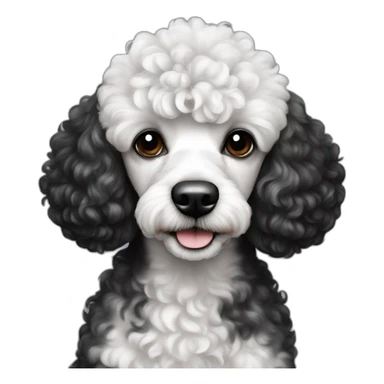 Mini poodle with black and white spots sticker