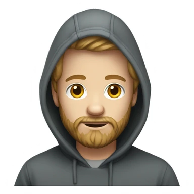 Bearded white boy wearing hoodie sticker