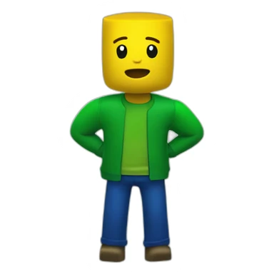 ROBLOX Noob character (Yellow head and arms, blue torso, green pants) sticker