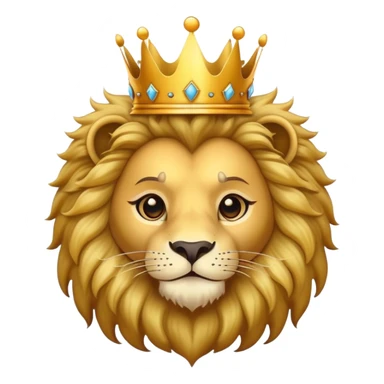 cute lion head with crown on top sticker