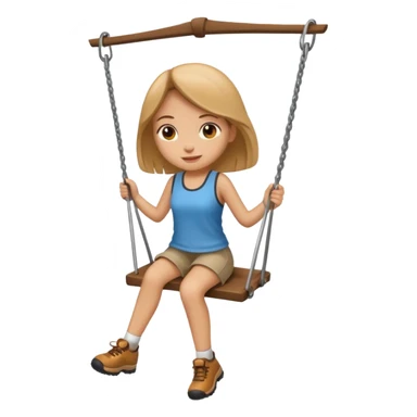 swing hike light brown girl  sticker