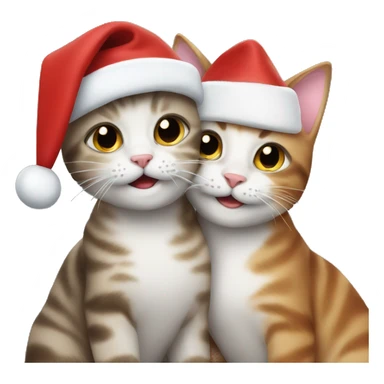 two cats celebrating Christmas sticker