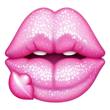 Pastel pink kiss mark sparkly sticker