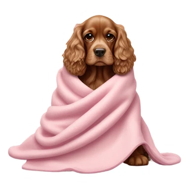 Cocker spaniel in a pink blanket sticker