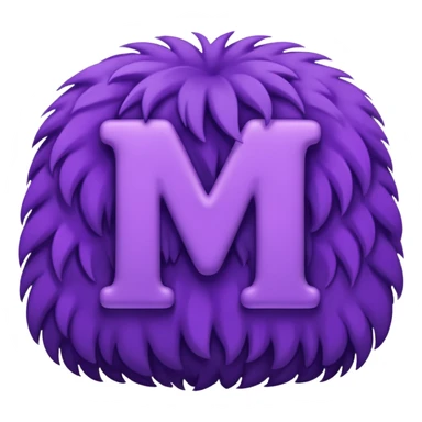 The fluffy letter M is purple in color sticker