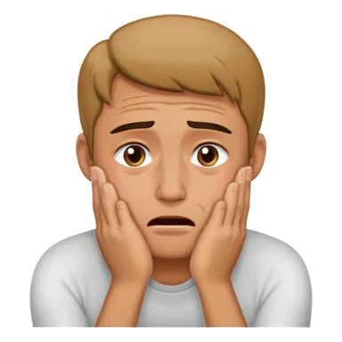 Man crying on knees with hands on his face  sticker