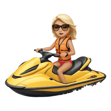 woman riding a jet ski sticker