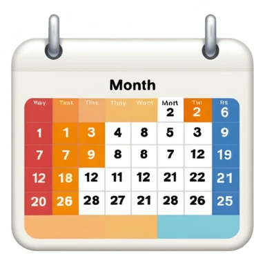 colored calendar 1 month without dates sticker