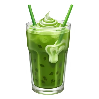 iced matcha in a clear glass sticker