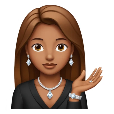 Diamond wedding ring on left brown hand  sticker