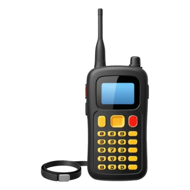 Black police walkie talkie with antenna sticker
