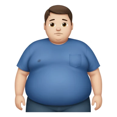 obese 20 year old brunette white male with large belly showing sticker
