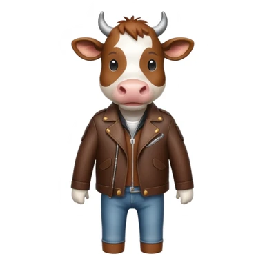 cool cow with a leather jacket sticker