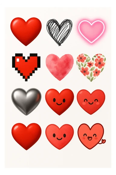 show more heart style sticker