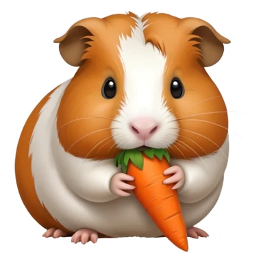 guinea pig eating a carrot sticker