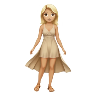 blond woman with beach outfit dress full body sticker
