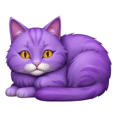 Un gato morado echada durmiendo sticker