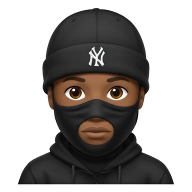 rapper khăn trùm mặt full đen có mũ len hãng MLB
 sticker