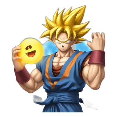 Goku with the super sayadin god sticker