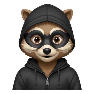 thief raccoon portrait, head and shoulders only, black burglar mask markings, sneaky smile, dark hoodie collar, mischievous eyes, 3D cartoon, mobile game icon style, clean background, no text, no watermark
 sticker