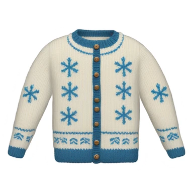 Knit sweater with snowflake design sticker