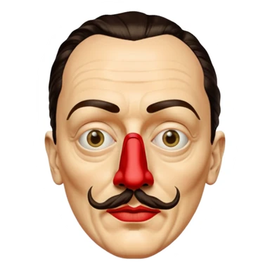 Faites-moi un masque de Salvador Dali d'une manière réaliste, la même série que La Casa de Bapel, et faites-le paraître comme s'il portait du rouge Sans lunettes sticker