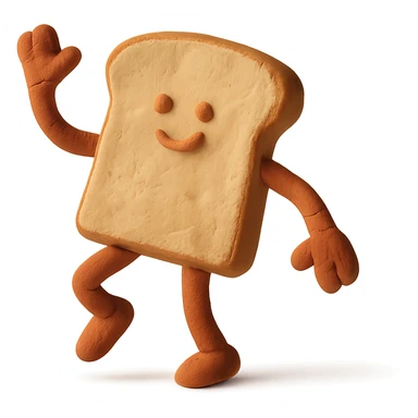 dancing bread in claymation style sticker