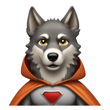 wolf superhero with cape sticker