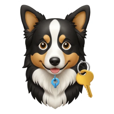 Border collie with keys sticker