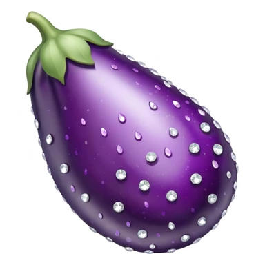 Bedazzled rhinestone eggplant sticker