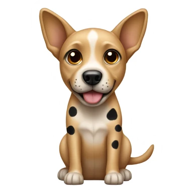 Tan dog with black spots and pointy ears sticker
