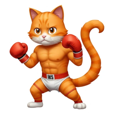 Gato naranja boxeando sticker