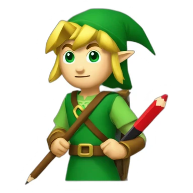 Link holding pencil (The Legend of Zelda) sticker