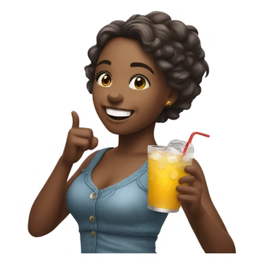 Girl Dancing with drink sticker