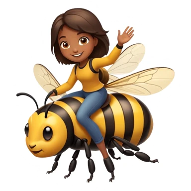 Girl riding a bumblebee  sticker