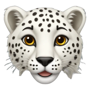 white cheetah with a black woolen mane sticker