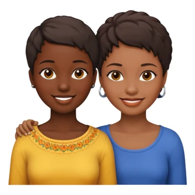 Ma meilleur amie et moi (femme) africaine cheveux court sticker