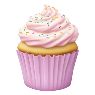 vanilla cupcake and light pink frosting with pastel sprinkles  sticker