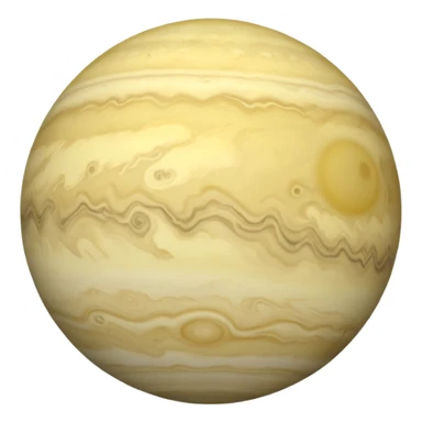 Venus planet emoji, pale grayish yellow sphere, gentle haze, soft cloudy appearance, simple and round, no text sticker