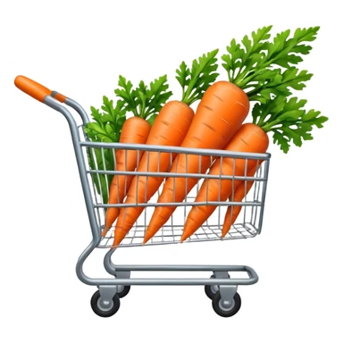 Shopping cart with carrot inside
 sticker
