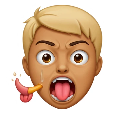 Tongue out spitting like in a joking way kinda angry sticker