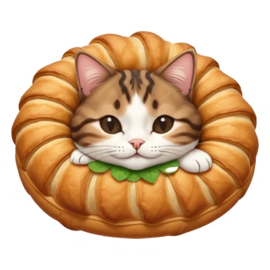 dark brown tabby and white cat in crossaint position upside down with eyes closed sticker