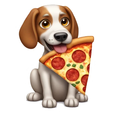 Dog eating a pizza sticker