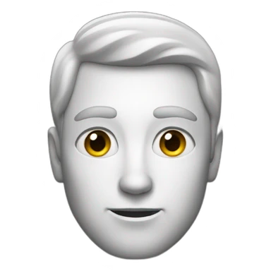 white man with black dot instead of face sticker