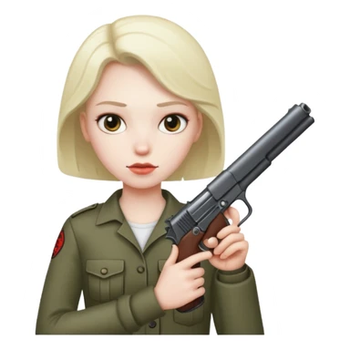 Person with gun sticker