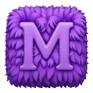The fluffy letter M is purple in color sticker